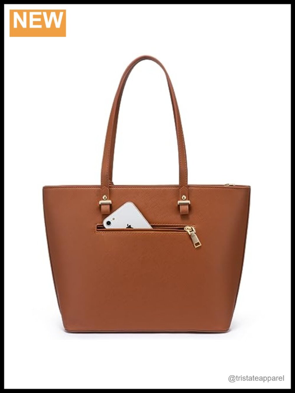 LOVEVOOK Satchel Bag with External Pocket and Metal Feet